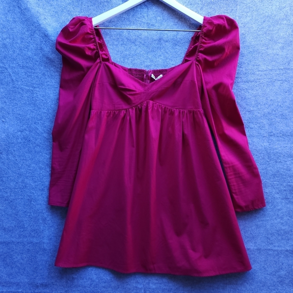 Reformation Kenzi Babydoll Sweatheart Neckline Mini Dress Rhubarb Pink Feminine - Picture 4 of 9